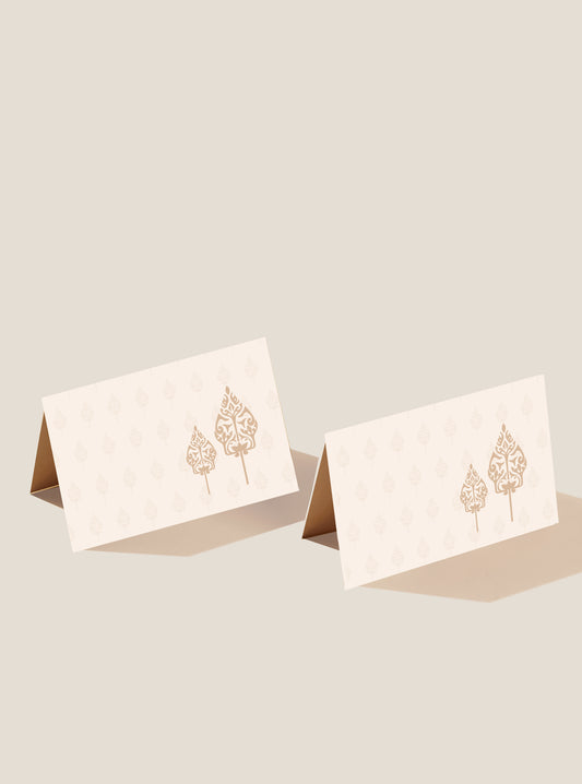 Beige Blossom Folded Gift Card